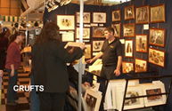 Steven selling dog prints at Crufts