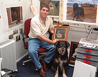 Steven nesbitt Dog Painter in his Studio